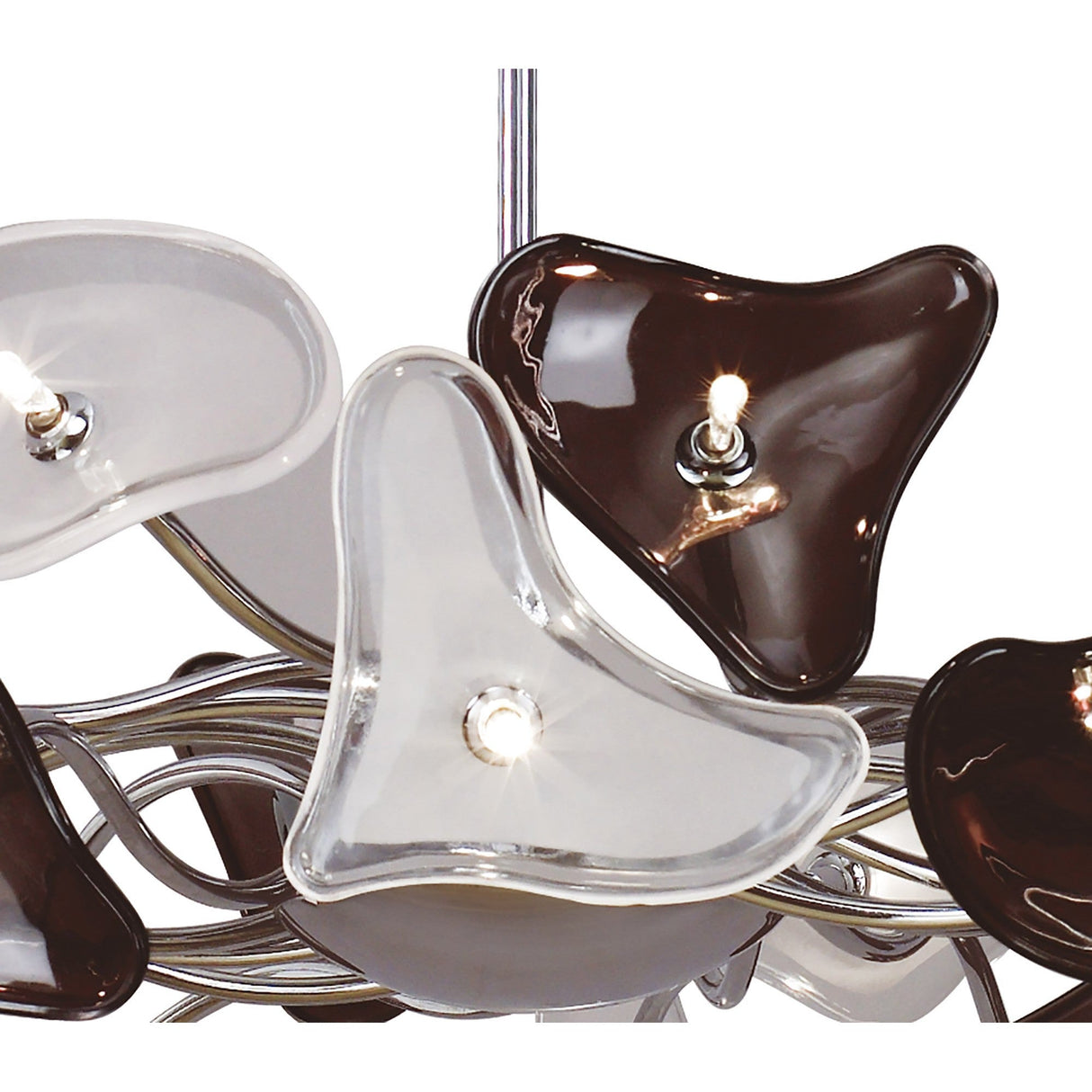 Otto 65cm Ring 24 Light Glass Chandelier - Chrome & Black