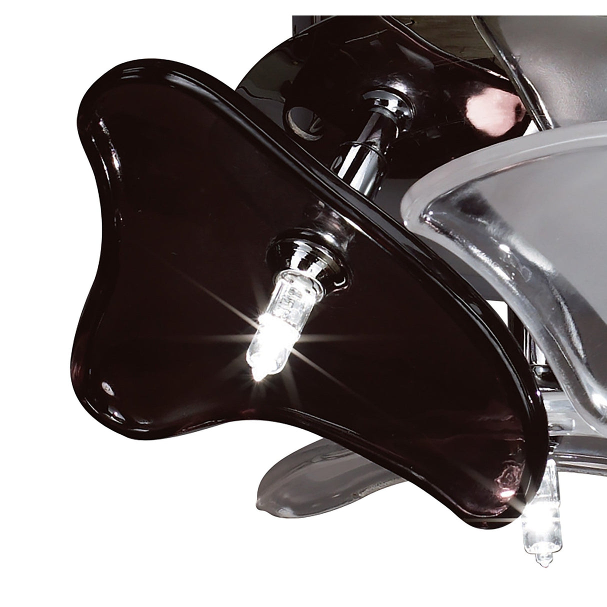 Otto 3 Light Glass Wall/Semi-Flush Ceiling Light - Chrome/Black