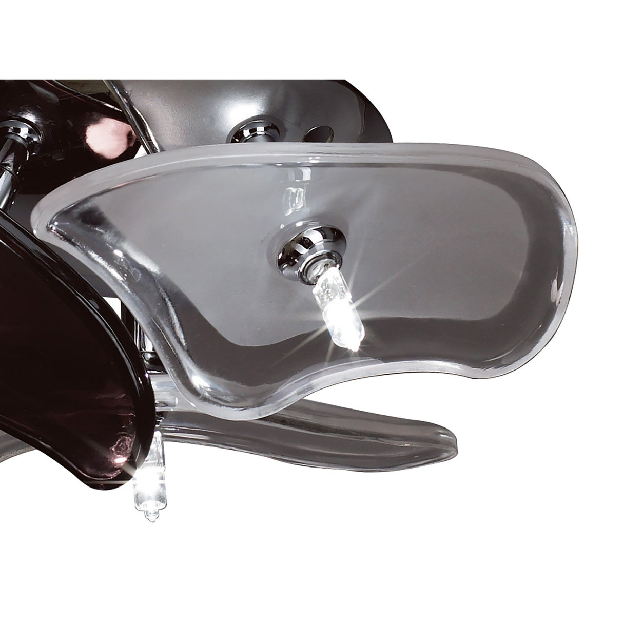 Otto 3 Light Glass Wall/Semi-Flush Ceiling Light - Chrome/Black