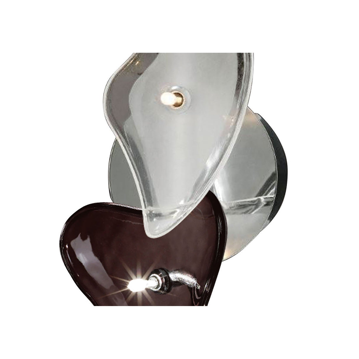 Otto 2 Light Glass Wall/Semi-Flush Ceiling Light - Chrome/Black