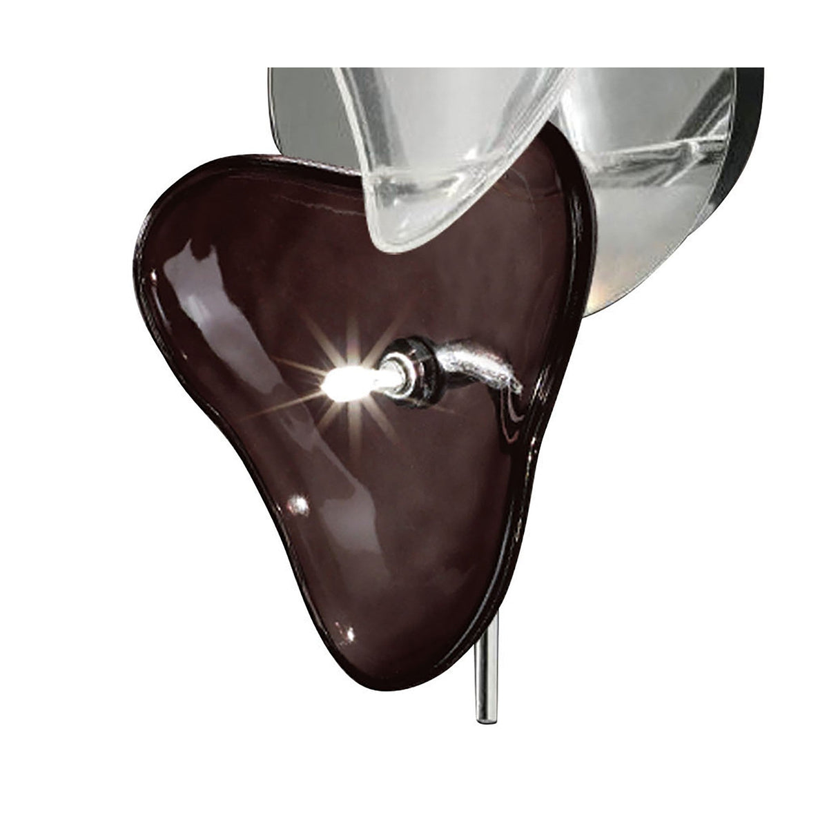 Otto 2 Light Glass Wall/Semi-Flush Ceiling Light - Chrome/Black