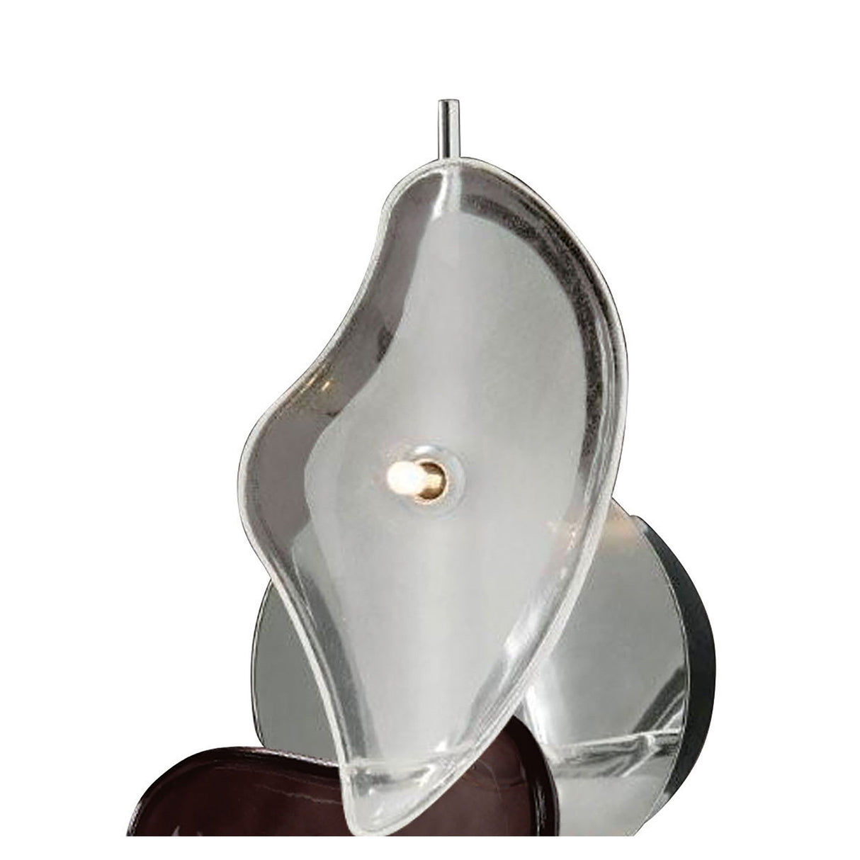 Otto 2 Light Glass Wall/Semi-Flush Ceiling Light - Chrome/Black