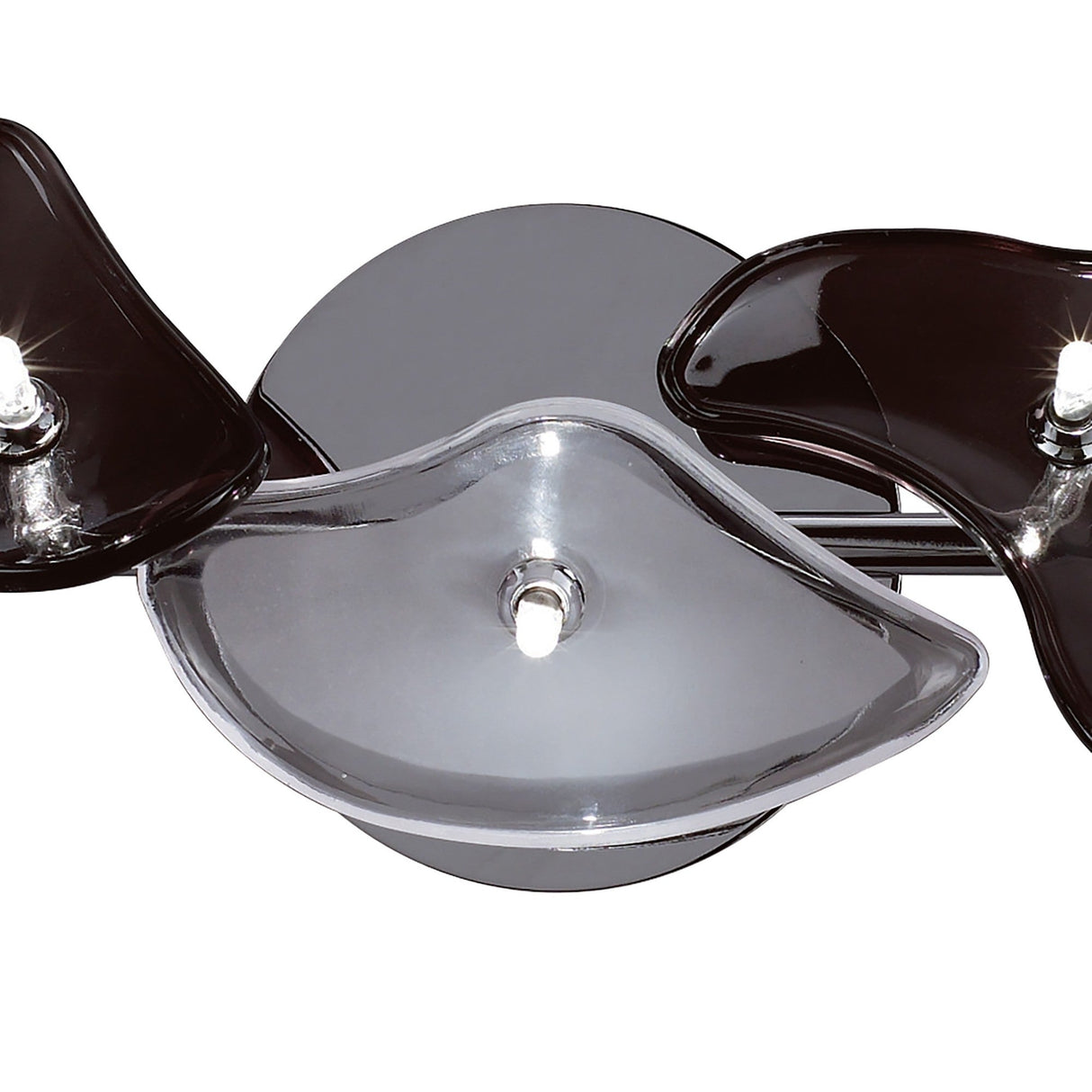 Otto 5 Light Glass Wall/Semi-Flush Ceiling Light - Chrome/Black