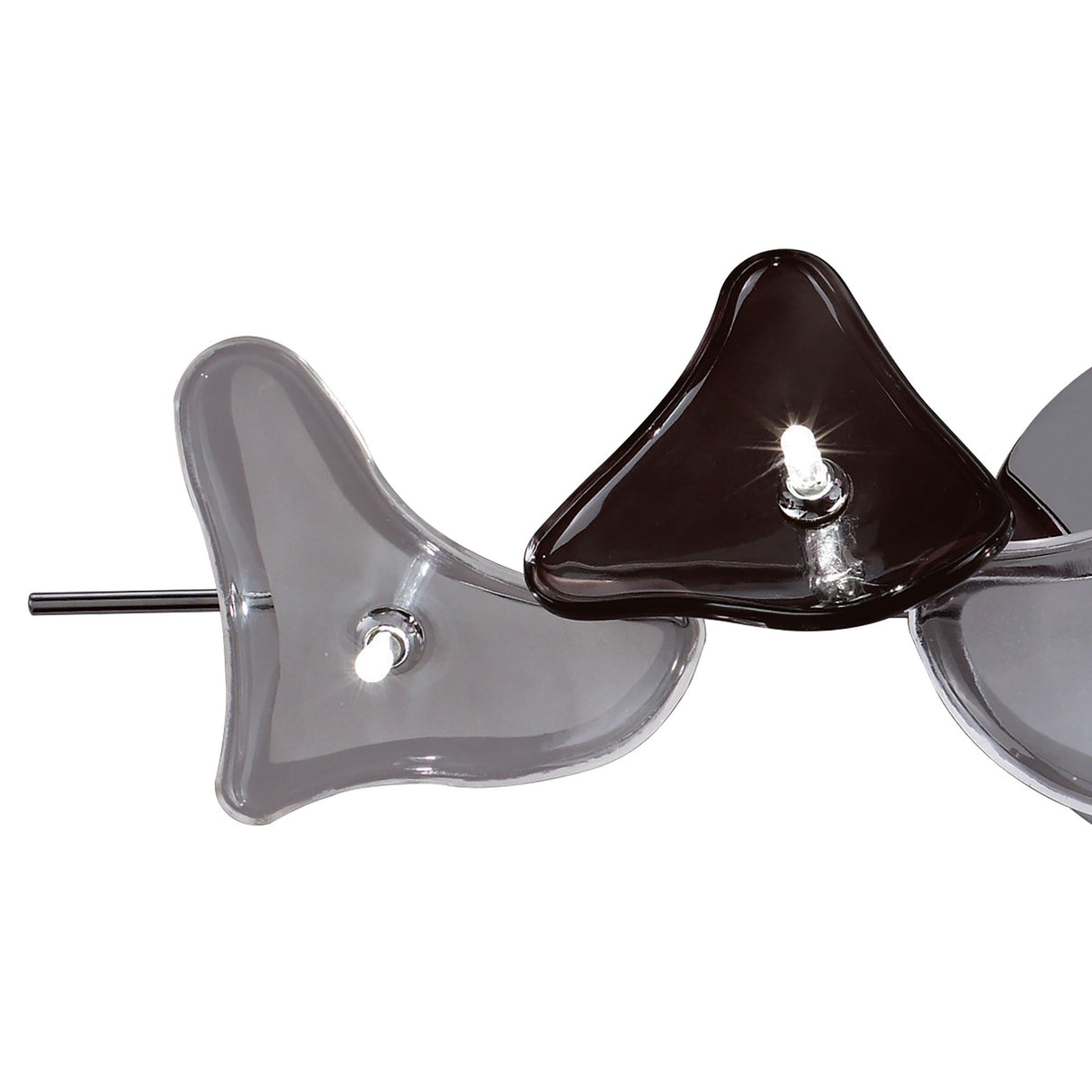 Otto 5 Light Glass Wall/Semi-Flush Ceiling Light - Chrome/Black