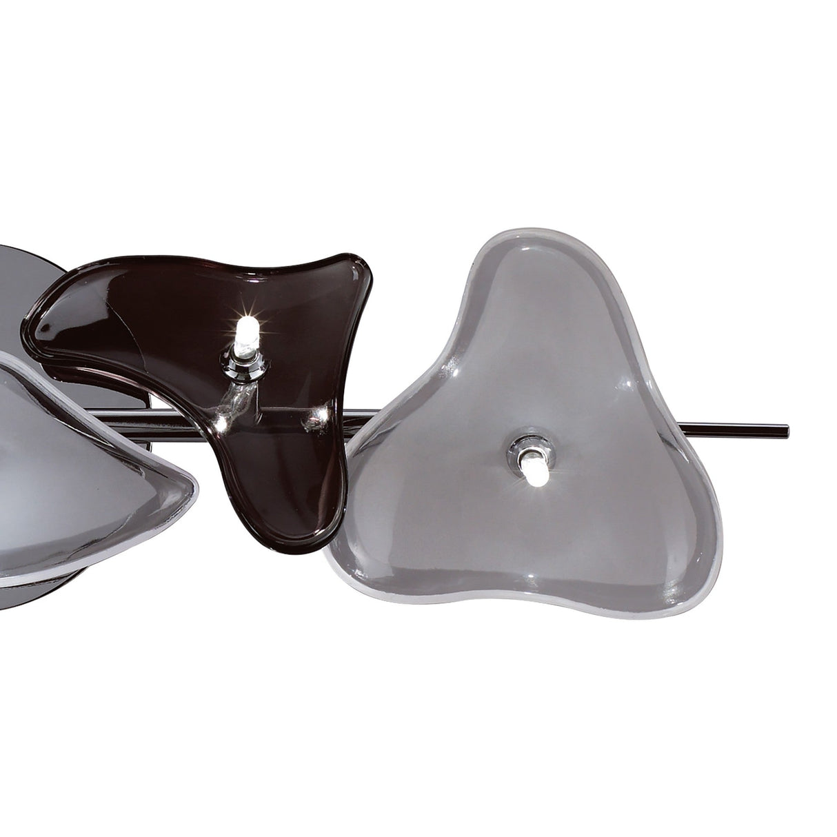 Otto 5 Light Glass Wall/Semi-Flush Ceiling Light - Chrome/Black