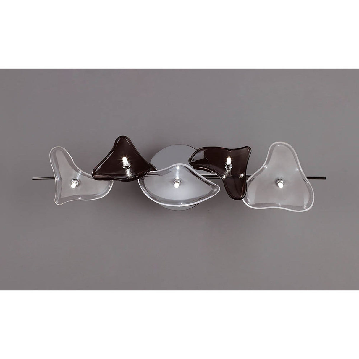 Otto 5 Light Glass Wall/Semi-Flush Ceiling Light - Chrome/Black