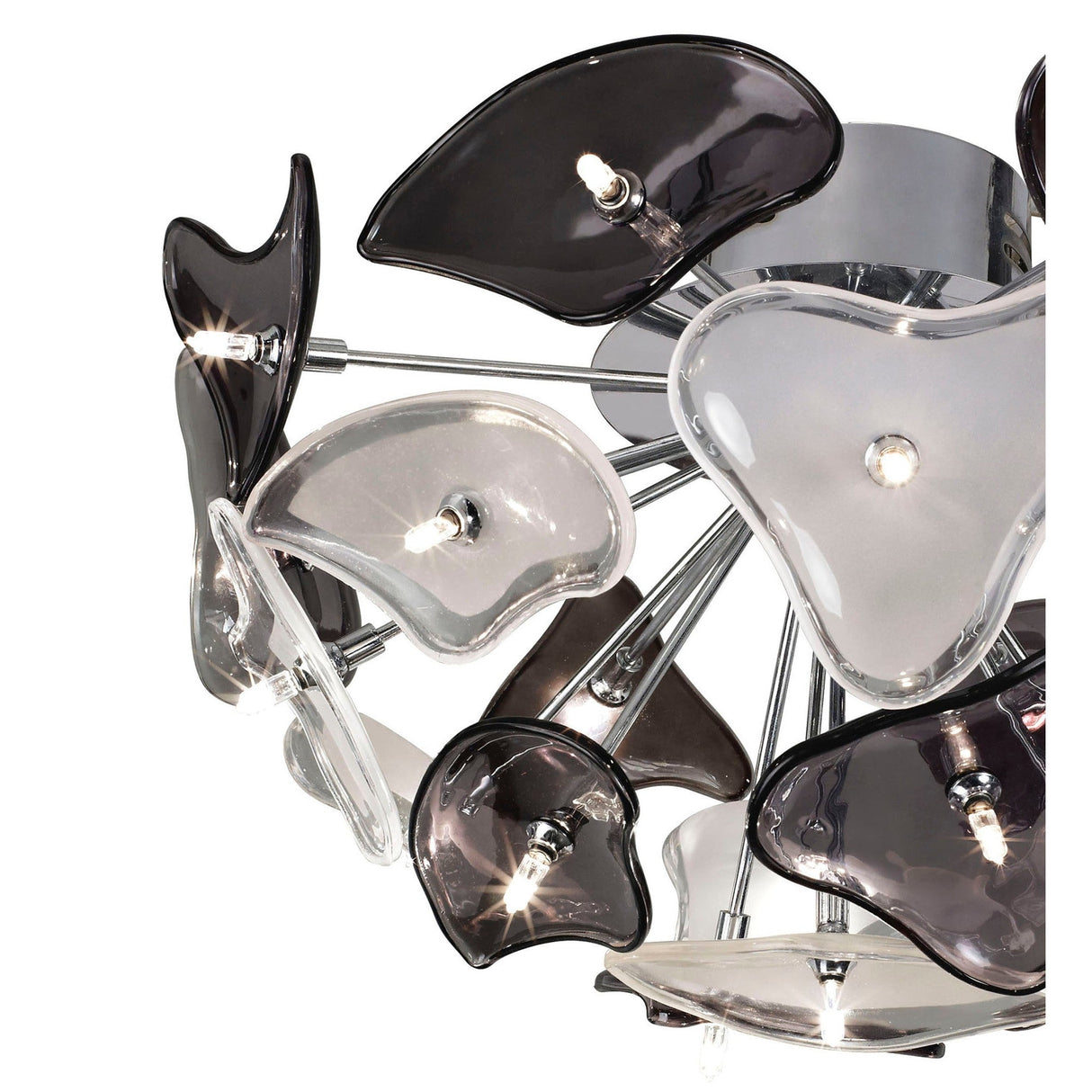 Otto 21 Light Semi-Flush Ceiling Light - Frosted Glass Chrome