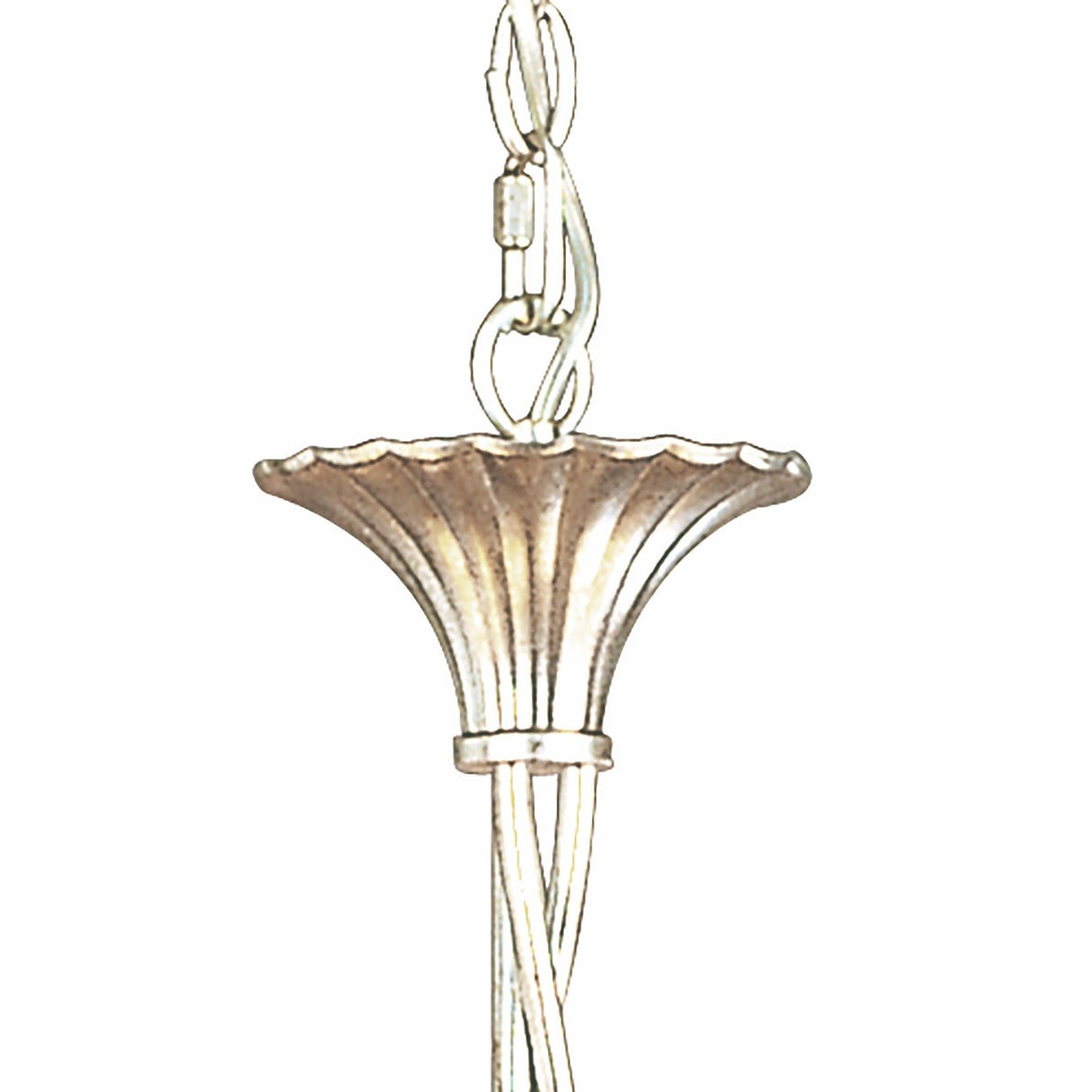 Paola 64cm 3 Arm 6 Light Chandelier - Silver With Cream Shades