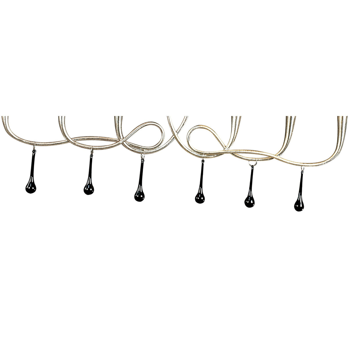 Paola Linear 2 Arm 6 Light Chandelier - Silver With Black Shades