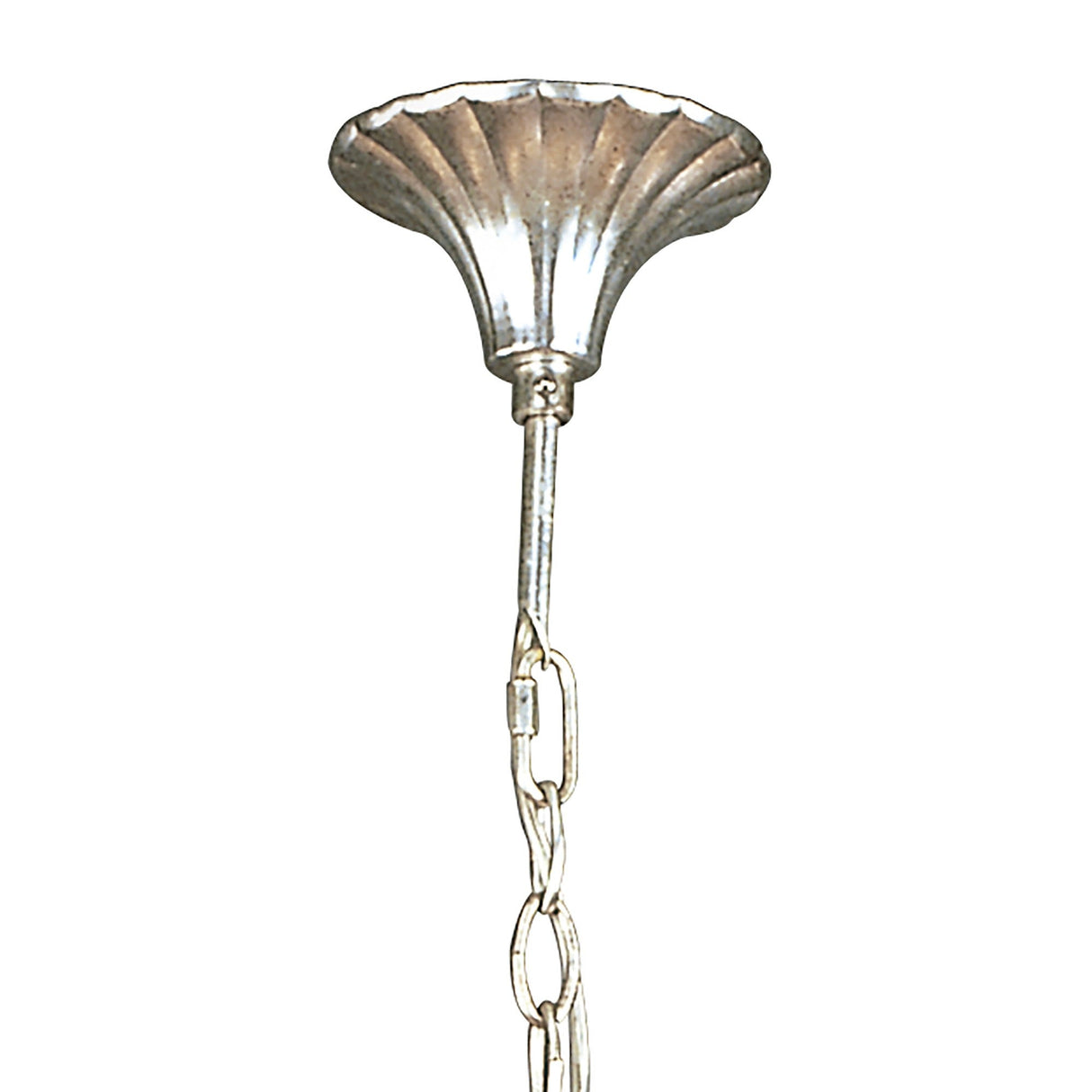 Paola Linear 2 Arm 6 Light Chandelier - Silver With Cream Shades