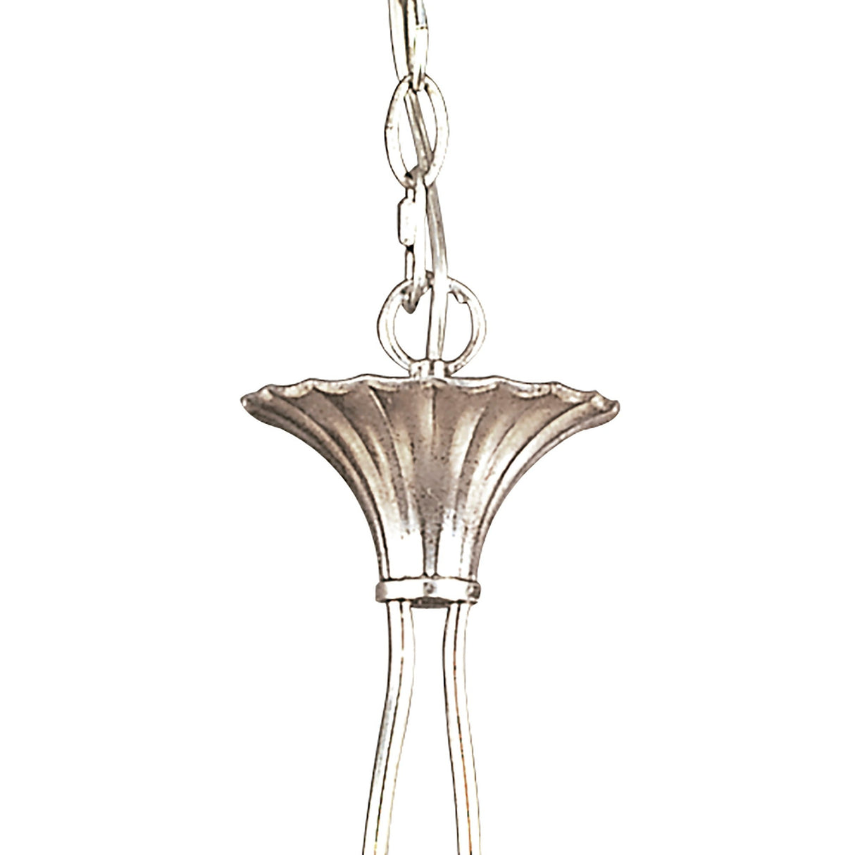Paola Linear 2 Arm 6 Light Chandelier - Silver With Cream Shades