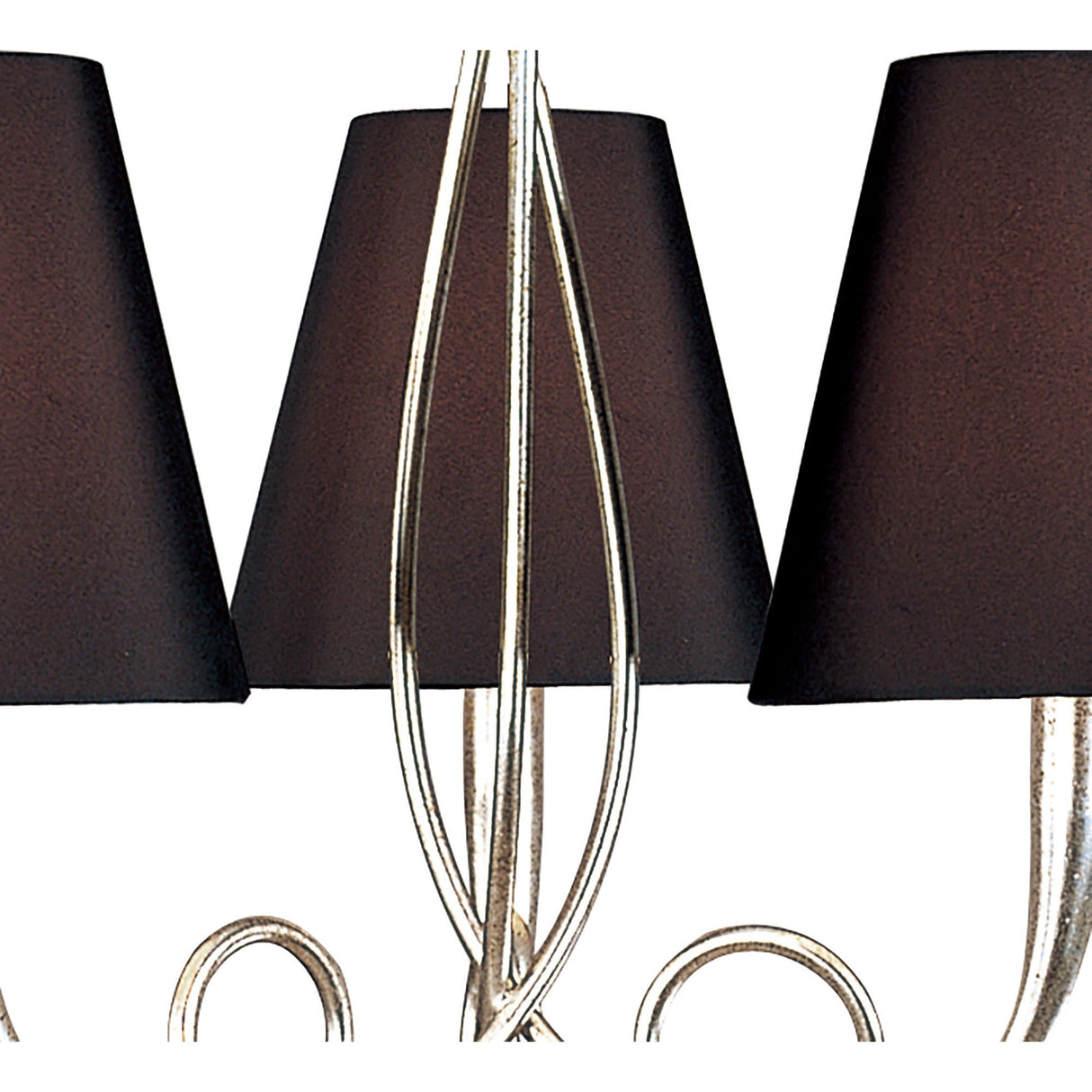 Paola 55cm 3 Light Chandelier - Silver With Black Shades