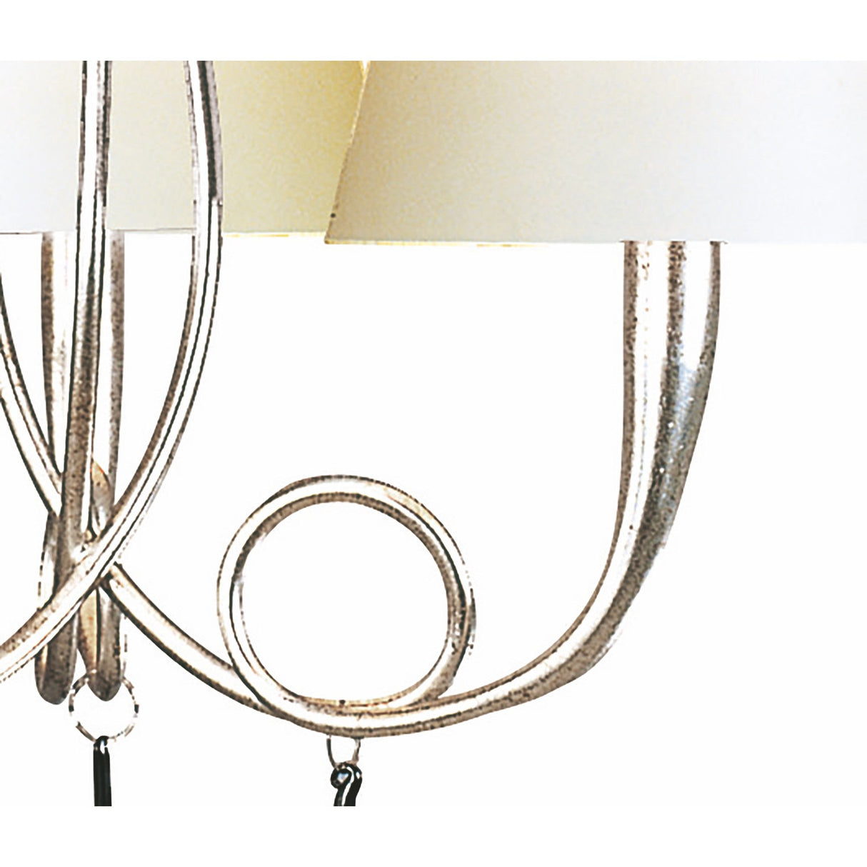 Paola 55cm 3 Light Chandelier - Silver With Cream Shades