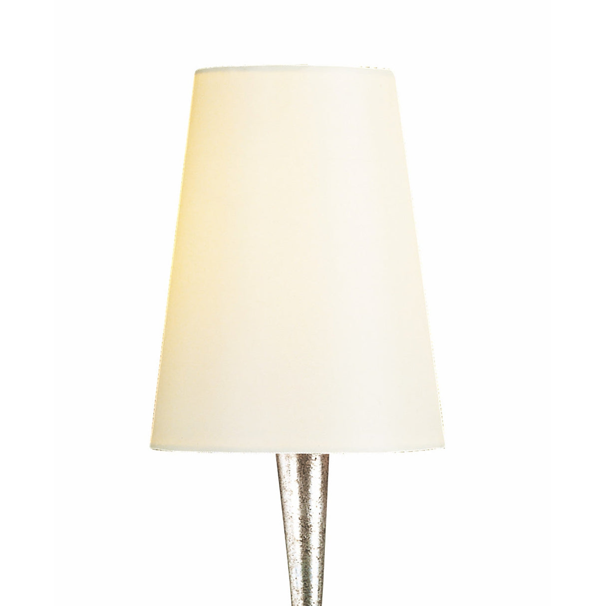 Paola 1 Light Table Lamp - Silver With Cream Shade