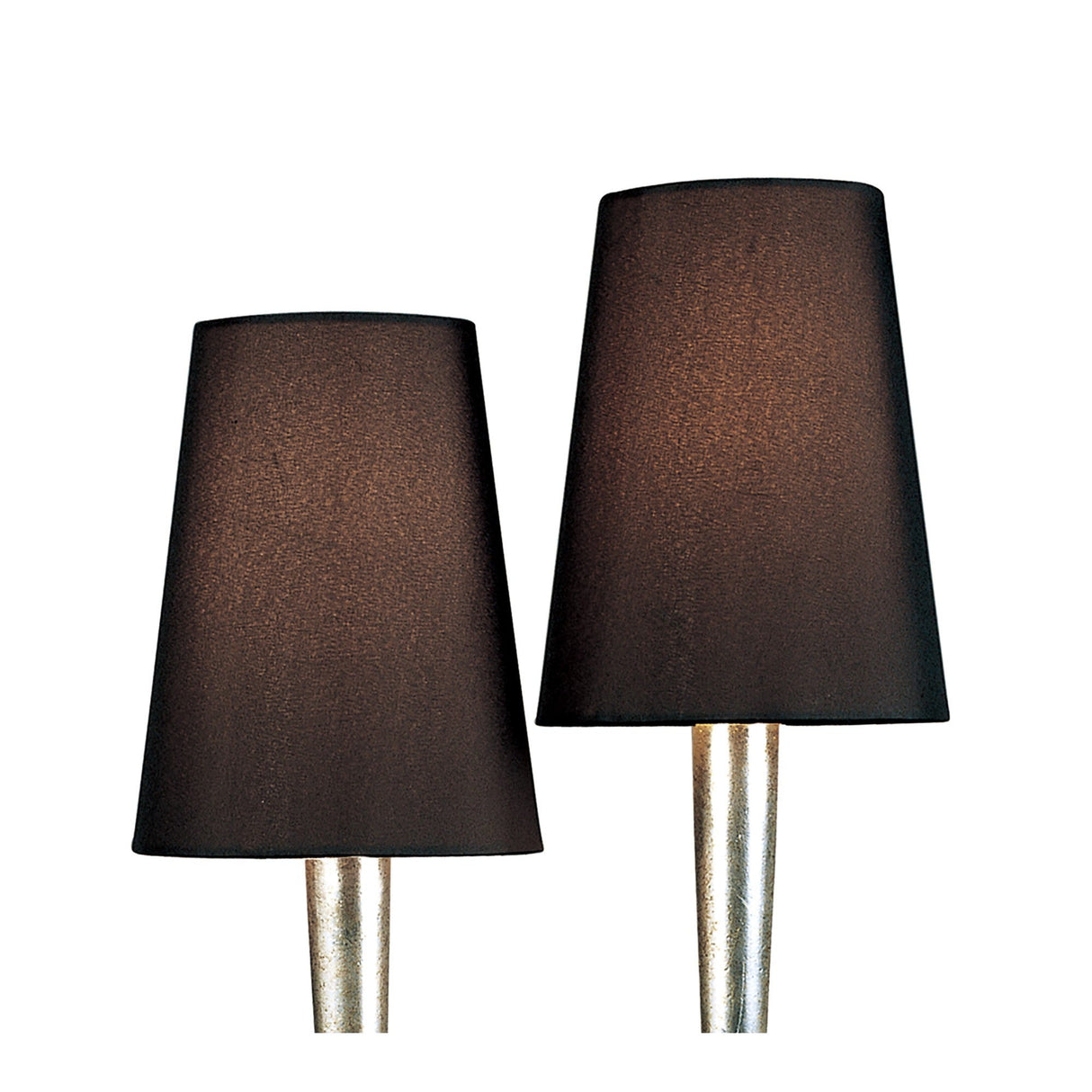 Paola 2 Light Table Lamp - Silver Painted With Black Shades