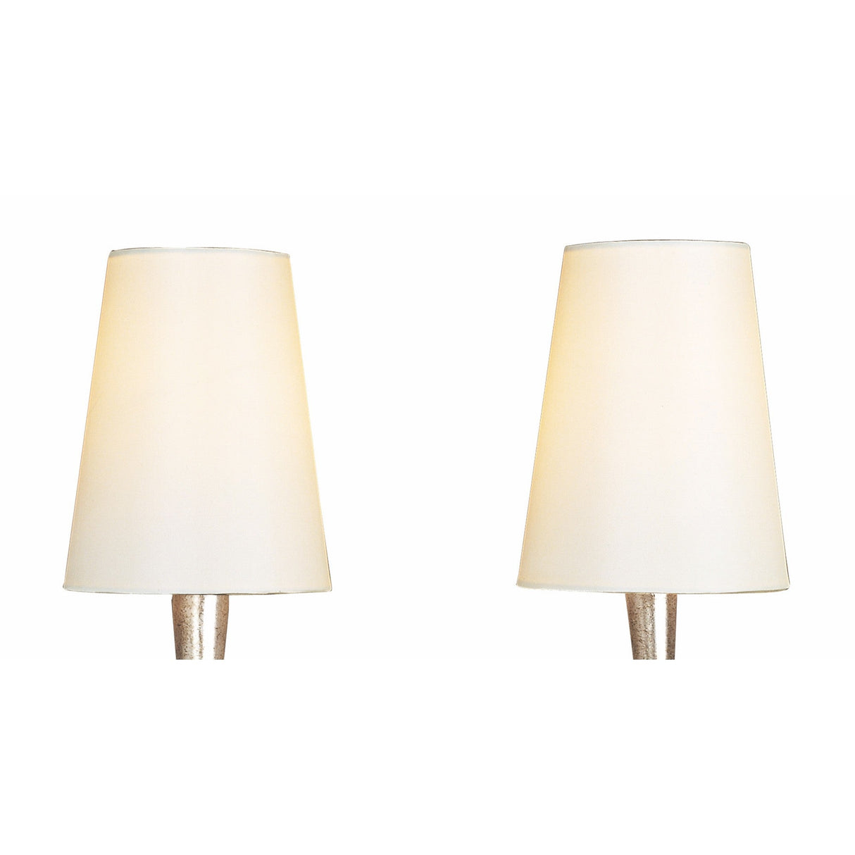 Paola 2 Light Wall Light - Silver With Cream Shades