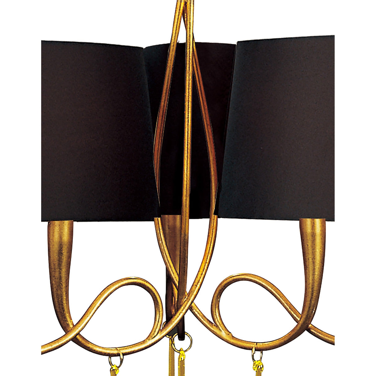 Paola 64cm 3 Arm 6 Light Chandelier - Gold With Black Shades