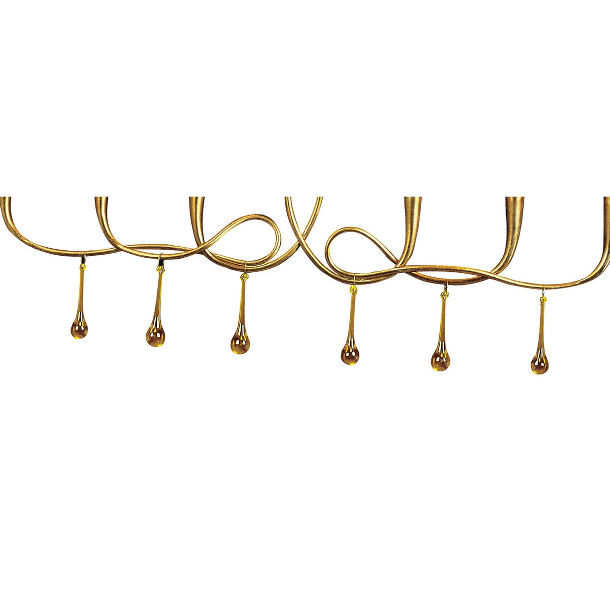 Paola Linear 2 Arm 6 Light Chandelier - Gold With Black Shades