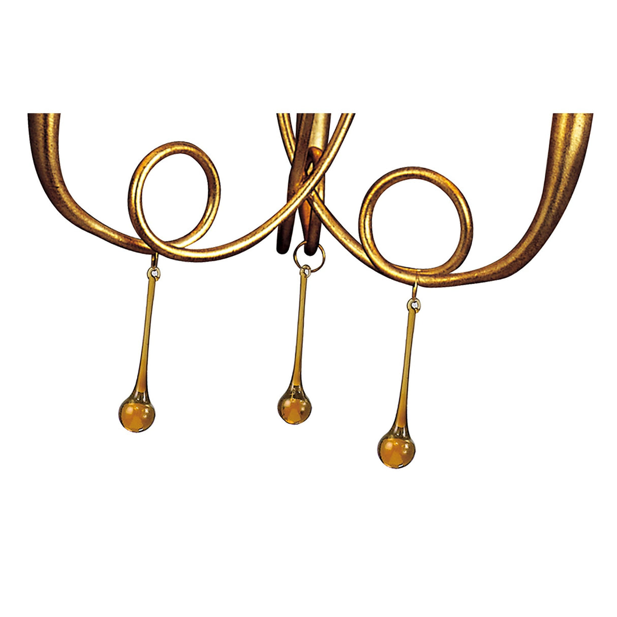 Paola 55cm 3 Light Chandelier - Gold With Black Shades