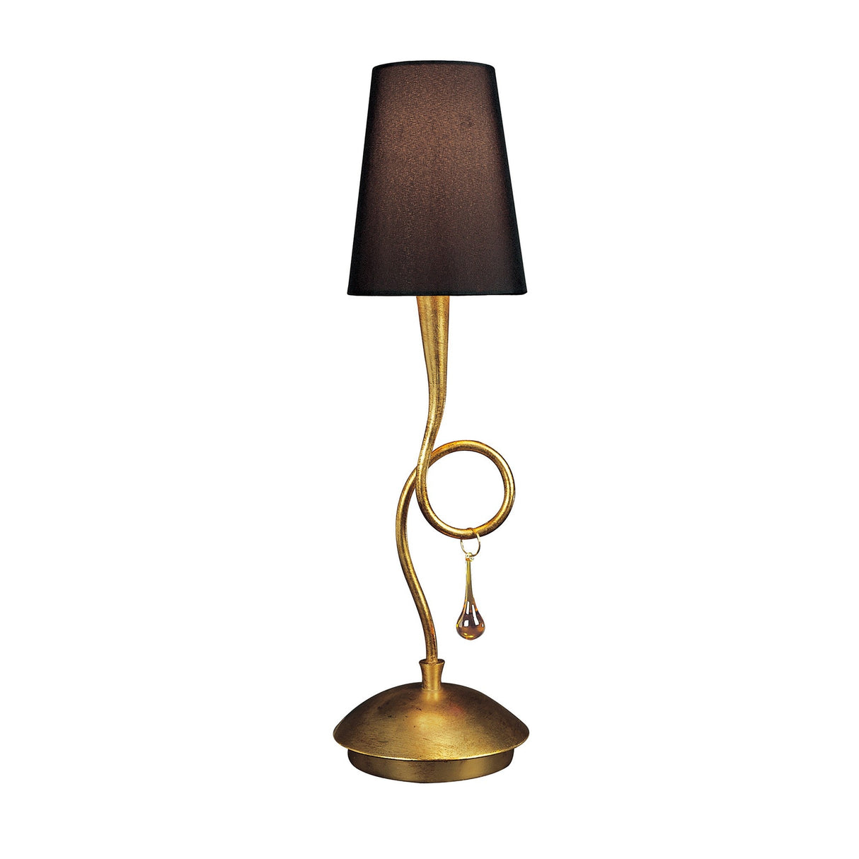 Paola 1 Light Table Lamp - Gold With Black Shade