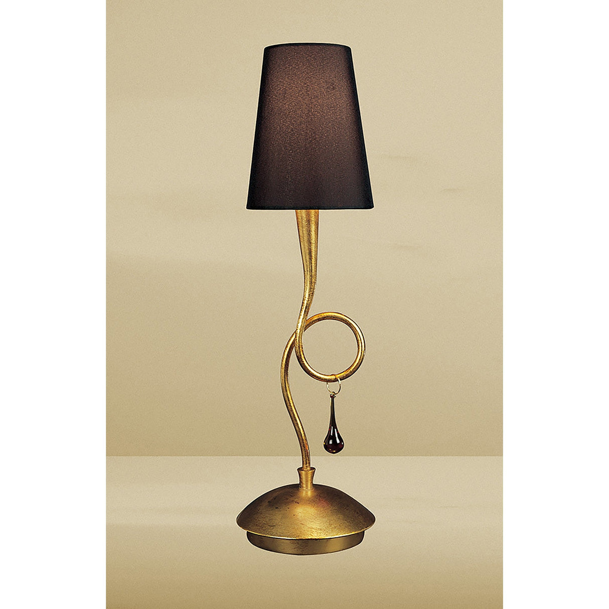 Paola 1 Light Table Lamp - Gold With Black Shade