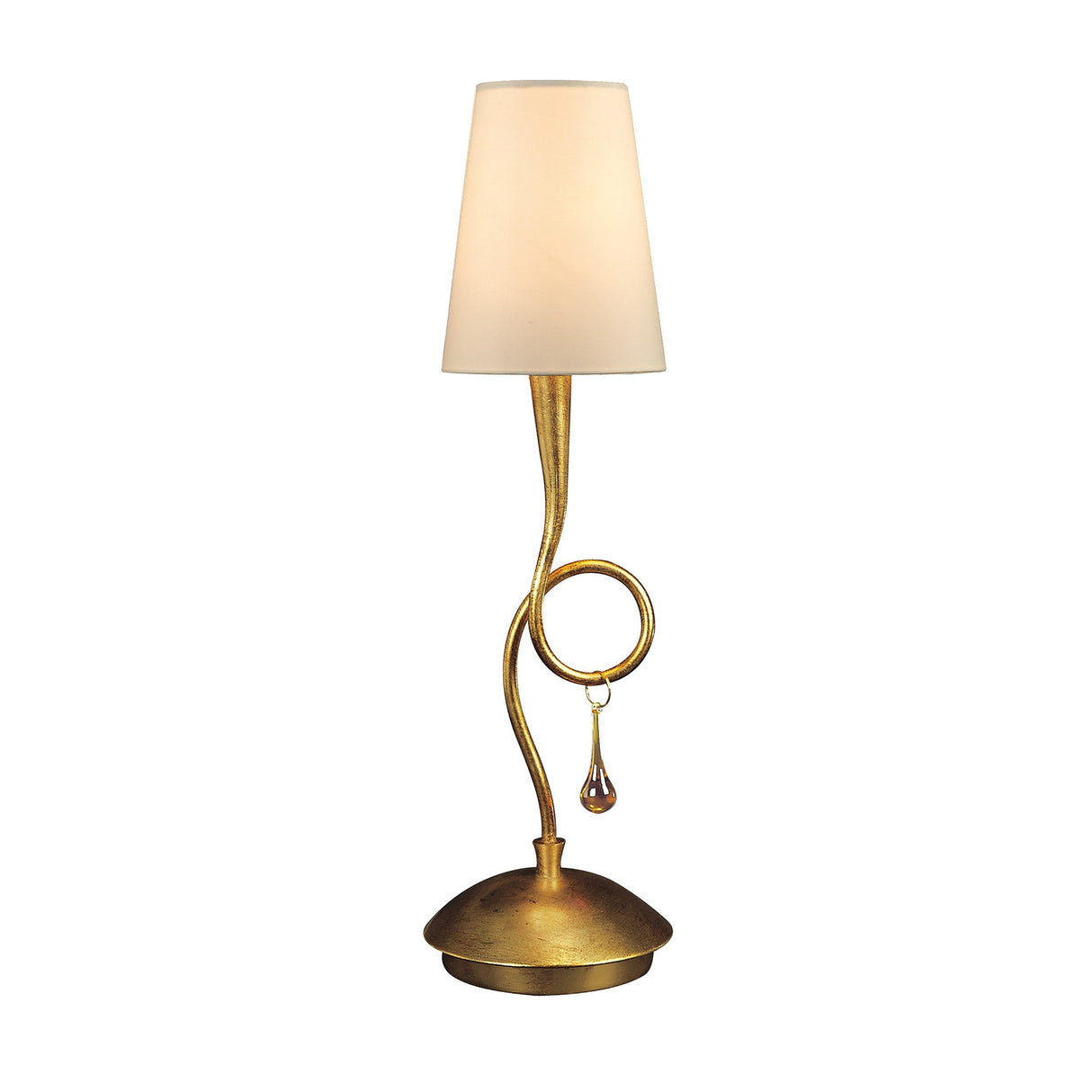 Paola 1 Light Table Lamp - Gold With Cream Shade