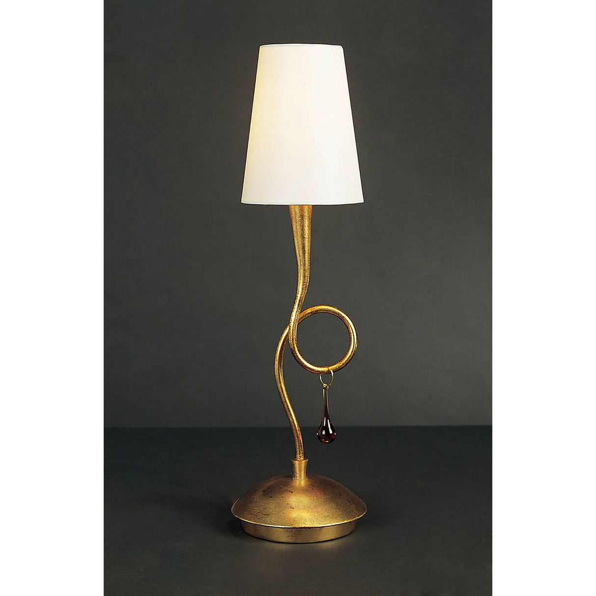 Paola 1 Light Table Lamp - Gold With Cream Shade