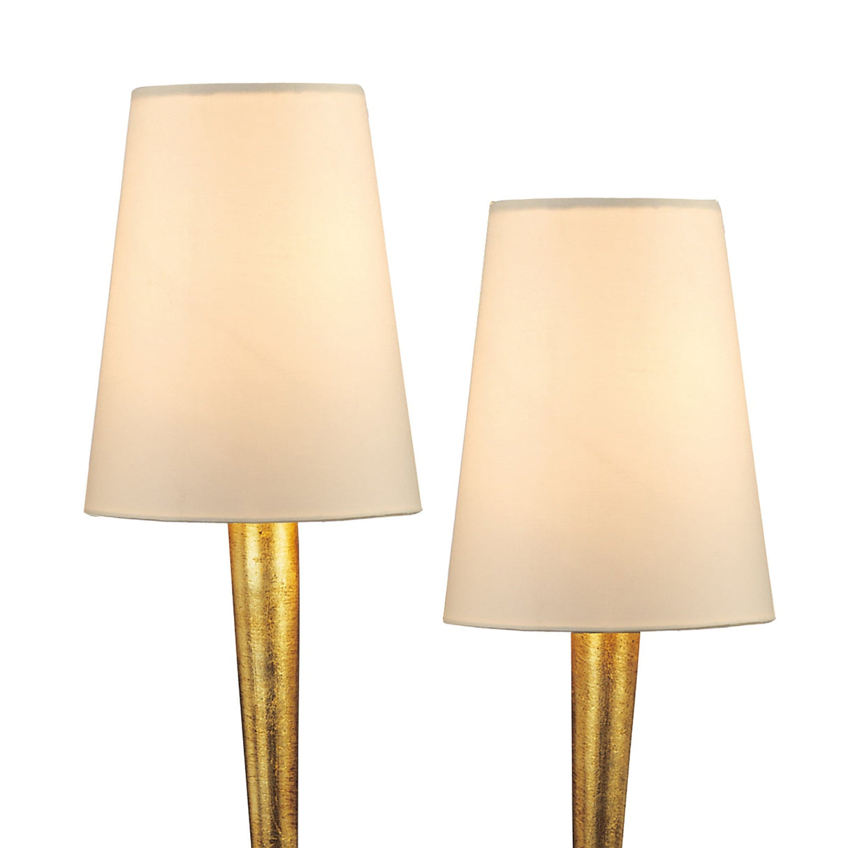 Paola 2 Light Table Lamp - Gold Painted With Cream Shades