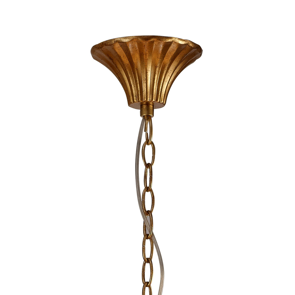 Paola 95cm Round 8 Light Chandelier - Gold With Cream Shades