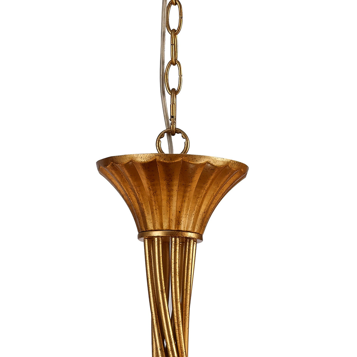 Paola 95cm Round 8 Light Chandelier - Gold With Cream Shades