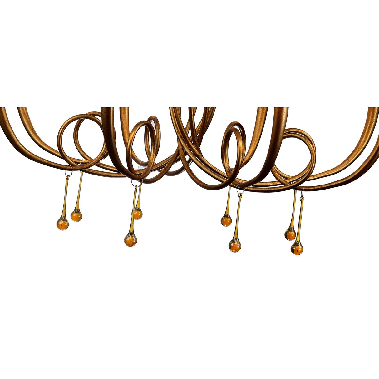 Paola 95cm Round 8 Light Chandelier - Gold With Cream Shades