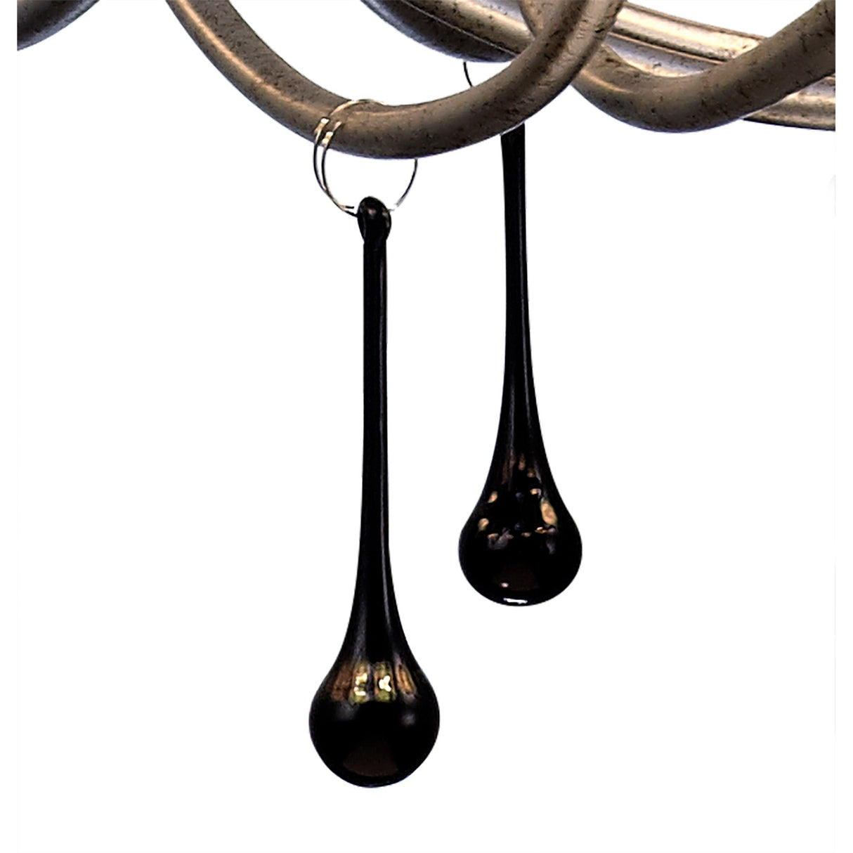 Paola 95cm Round 8 Light Chandelier - Silver With Black Shades