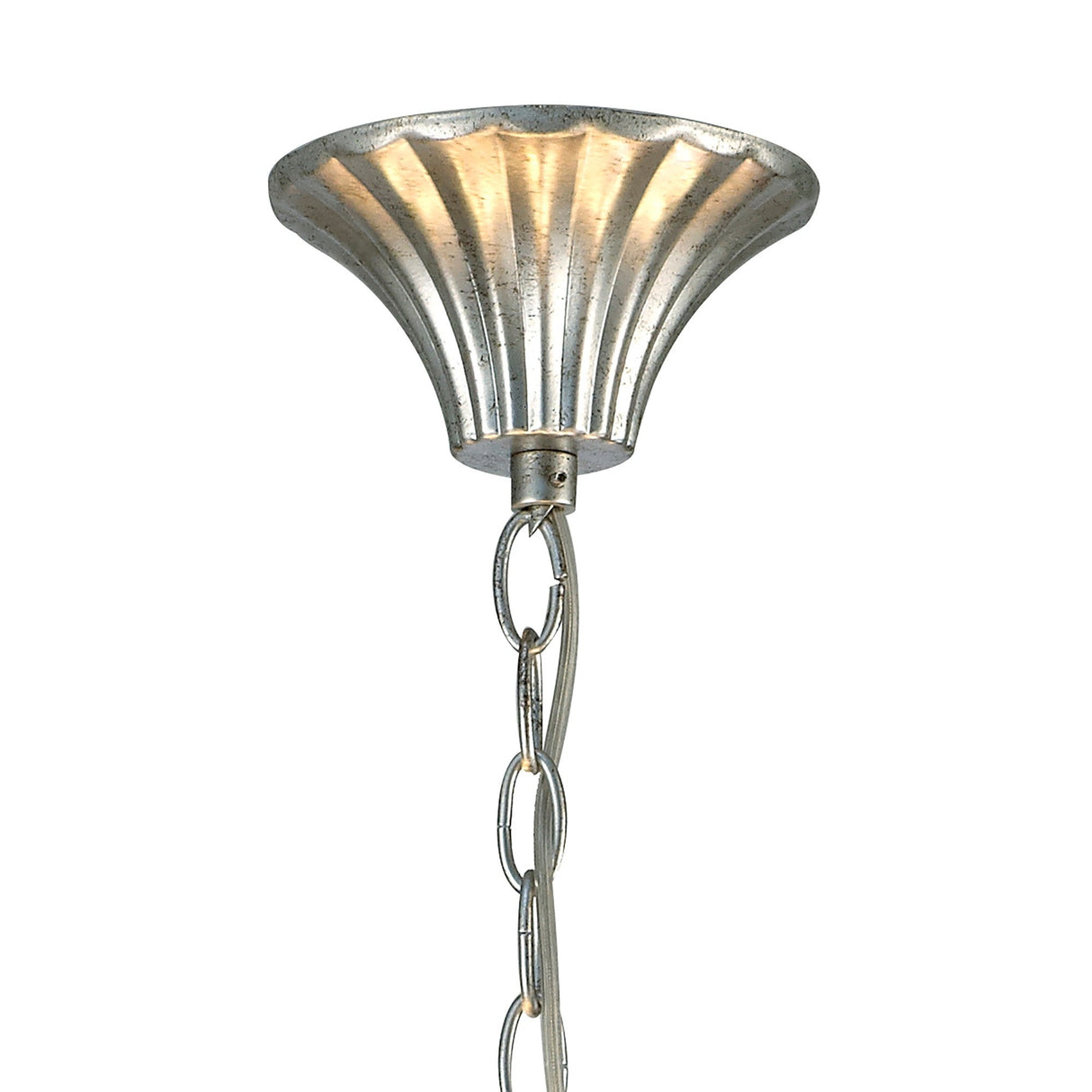 Paola 70cm Round 5 Light Chandelier - Silver With Black Shades