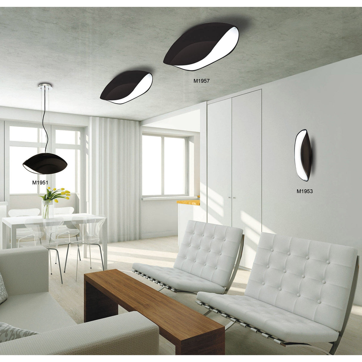 Pasion 2 Light Wall Light - Gloss Black & Polished Chrome