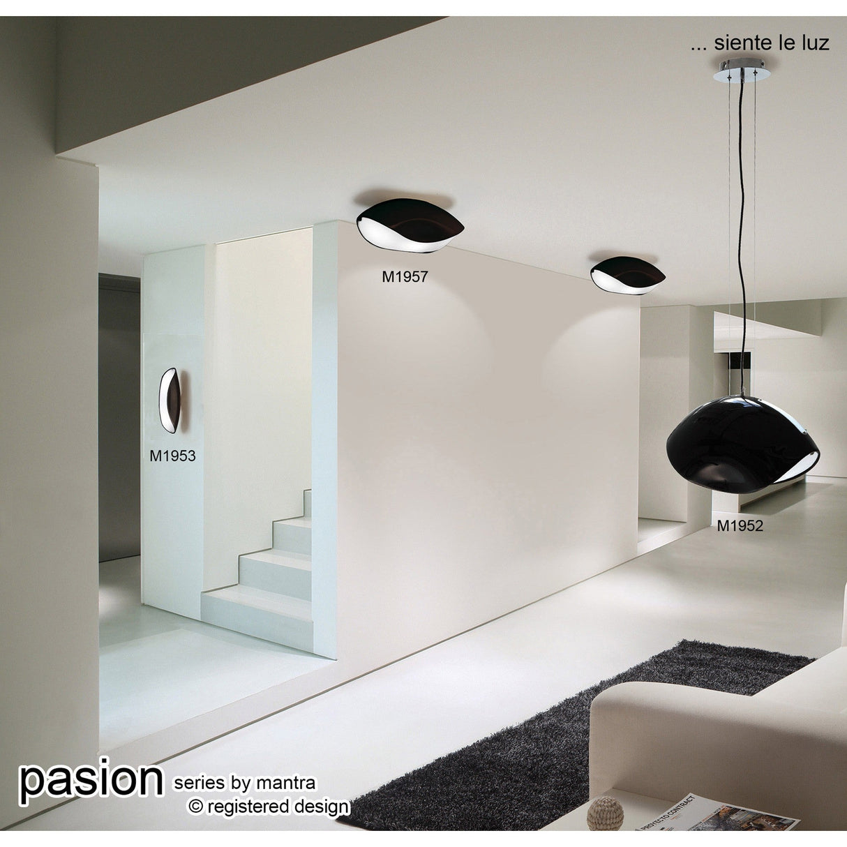 Pasion 2 Light Wall Light - Gloss Black & Polished Chrome