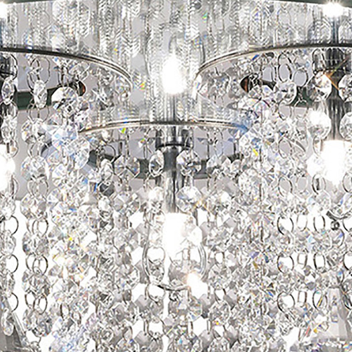 Pegasus 3 Light Mirror Crystal Flush Ceiling Light - Polished Chrome