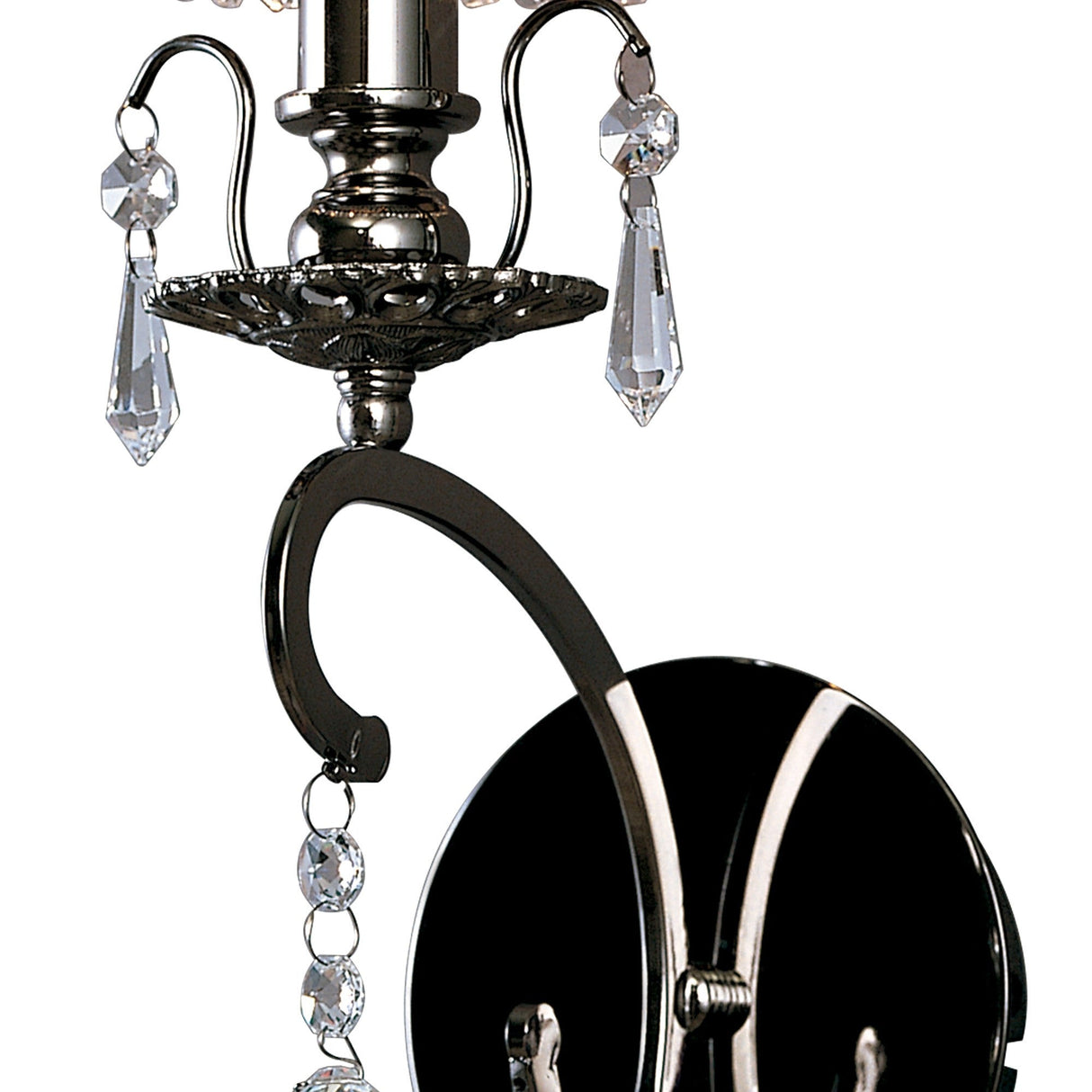 Pescara 1 Light Crystal Wall Light - Black Chrome