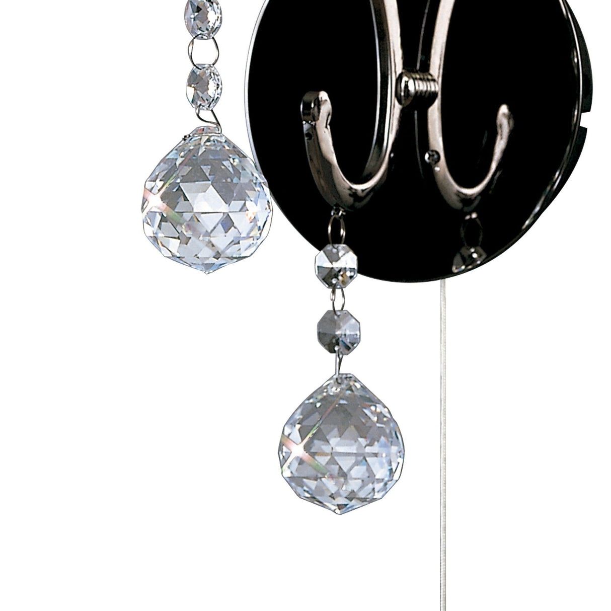 Pescara 1 Light Crystal Wall Light - Black Chrome