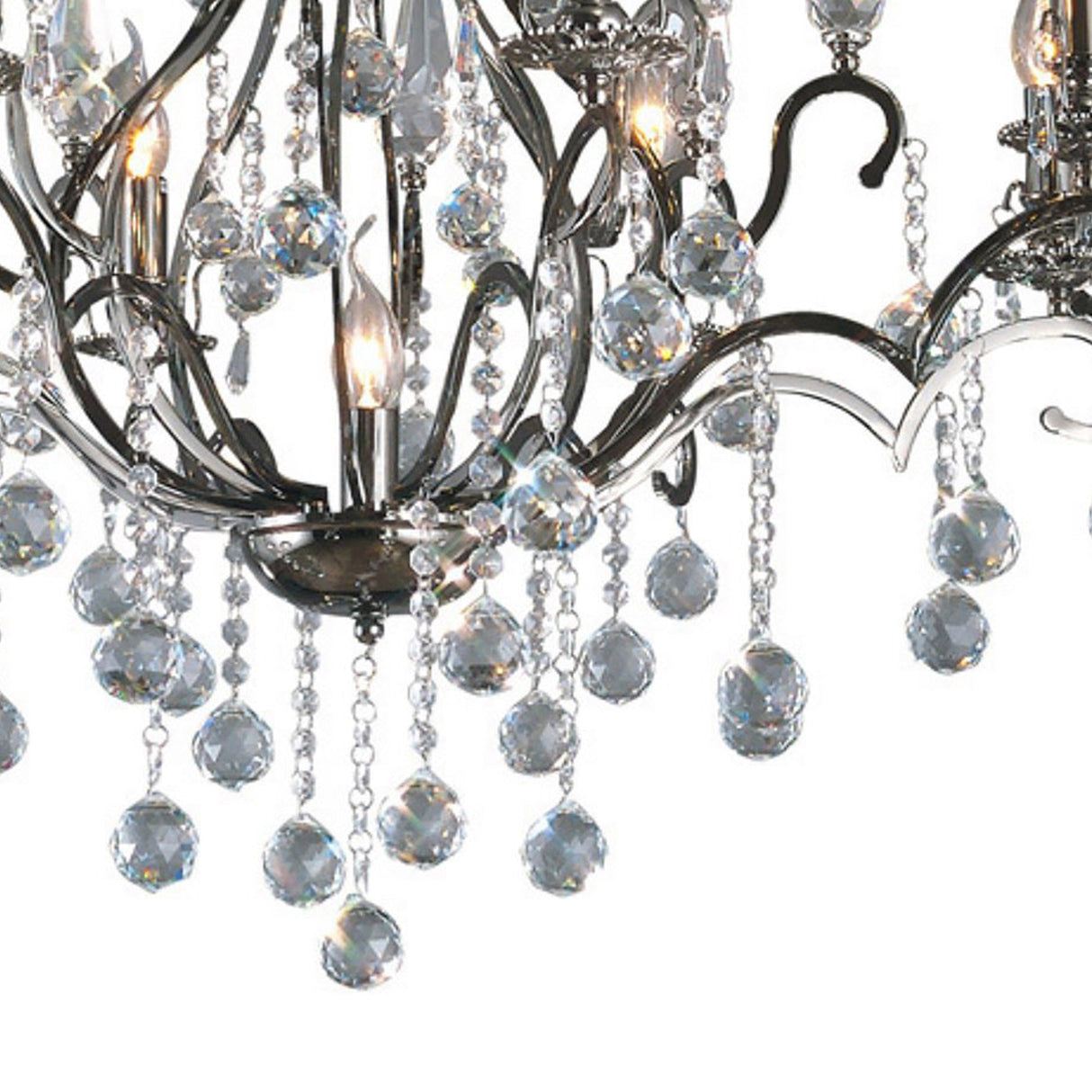 Pescara 85cm Round 9 Light Crystal Chandelier - Black Chrome