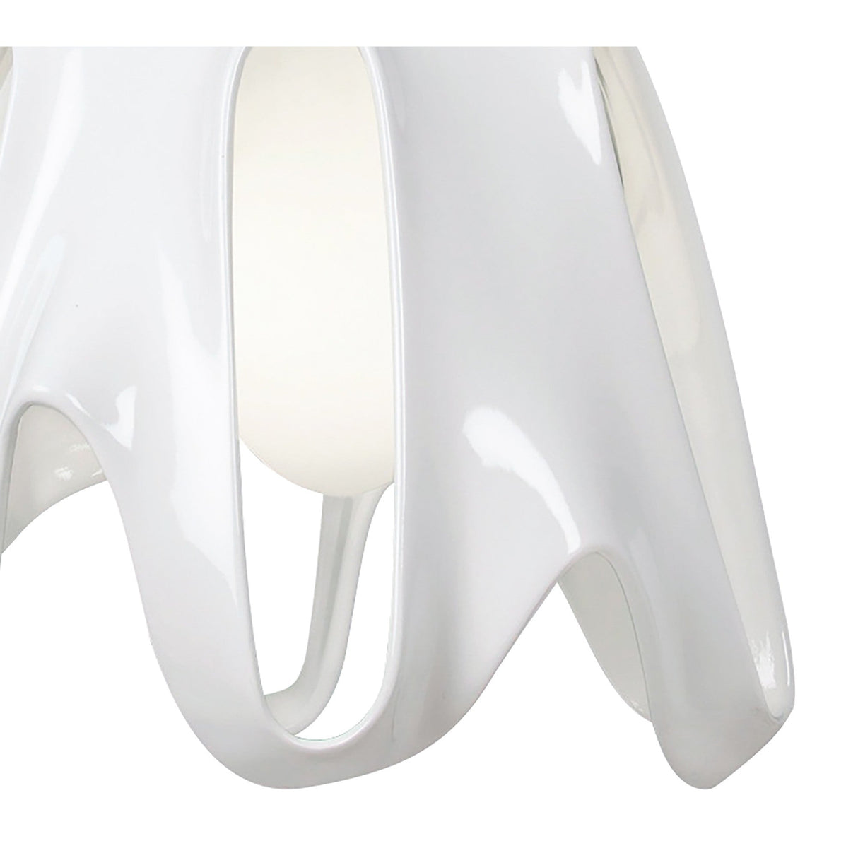 Phantom 50cm Glass Pendant Light 1 Light - White & Chrome