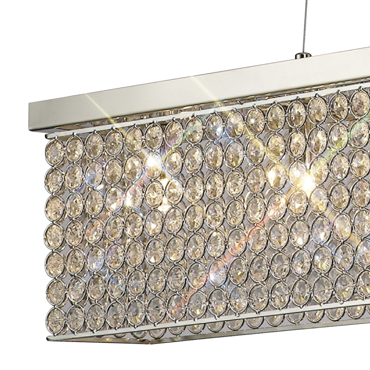 Piazza 6 Light Crystal Linear Suspension Light - Polished Chrome