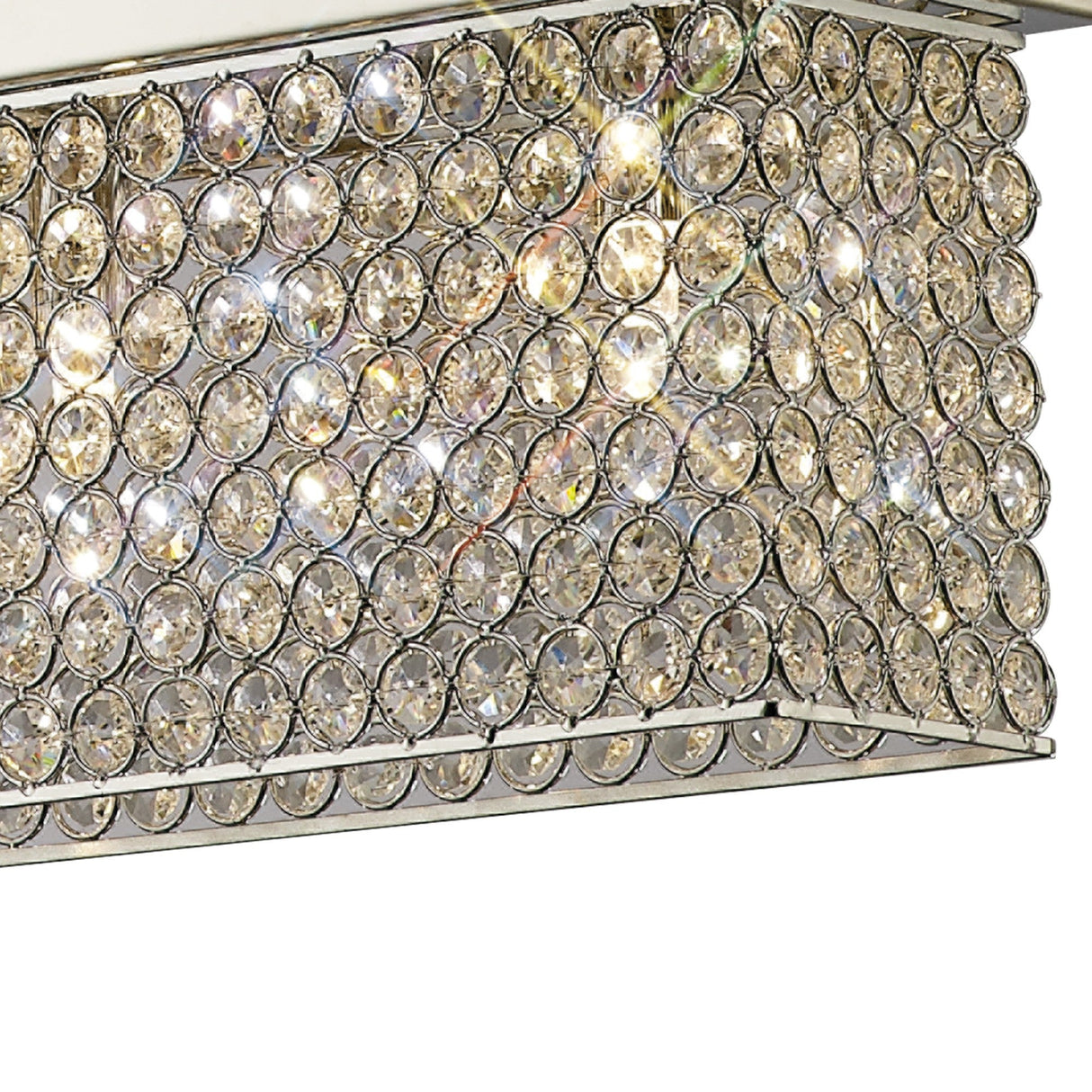 Piazza 6 Light Crystal Linear Suspension Light - Polished Chrome