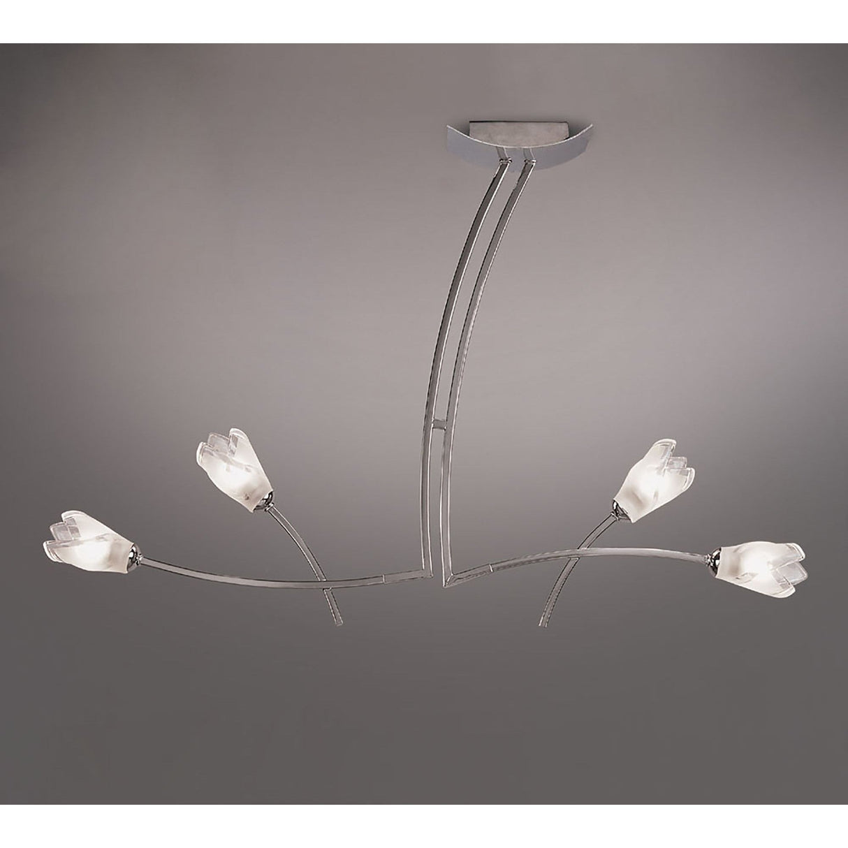 Pietra Linear 2 Arm 4 Light Chandelier - Polished Chrome