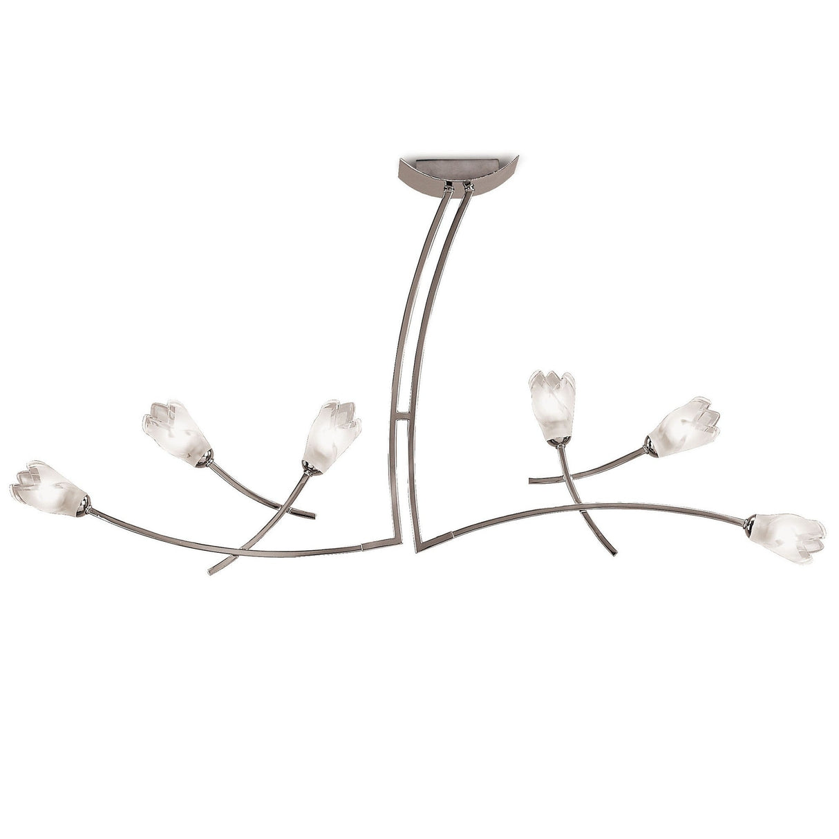 Pietra Linear 2 Arm 6 Light Chandelier - Polished Chrome