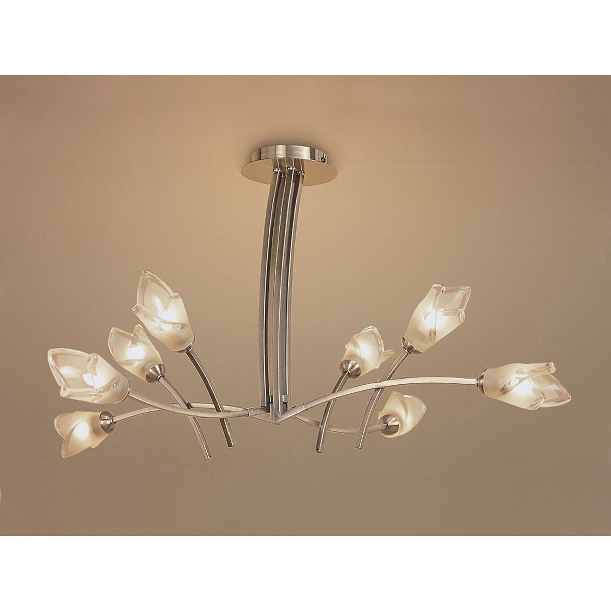 Pietra 4 Arm 8 Light Chandelier - Antique Brass