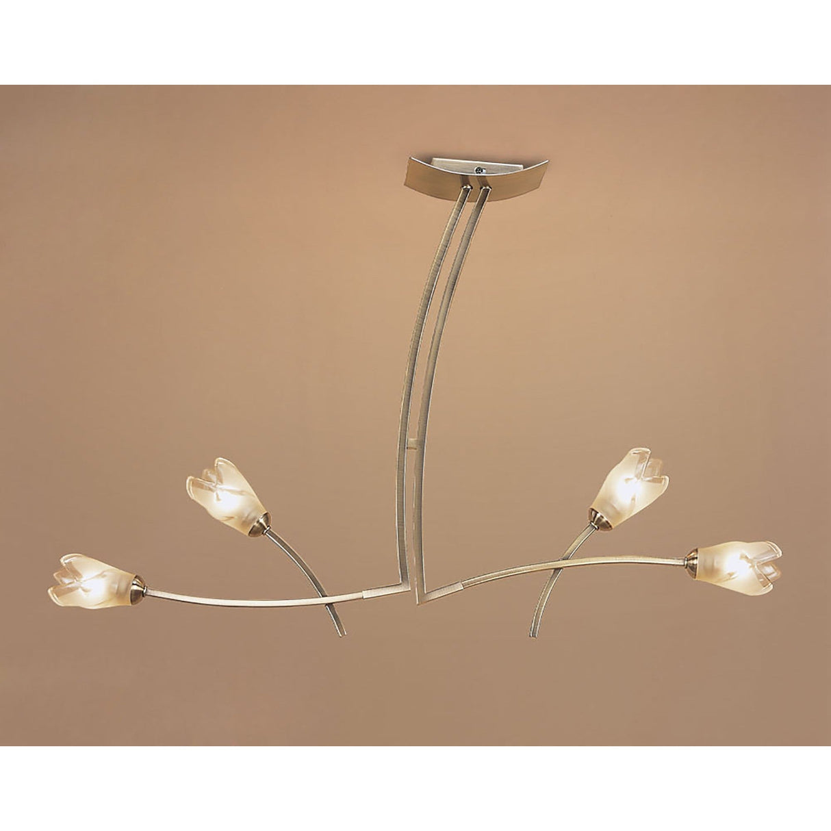 Pietra Linear 2 Arm 4 Light Chandelier - Antique Brass
