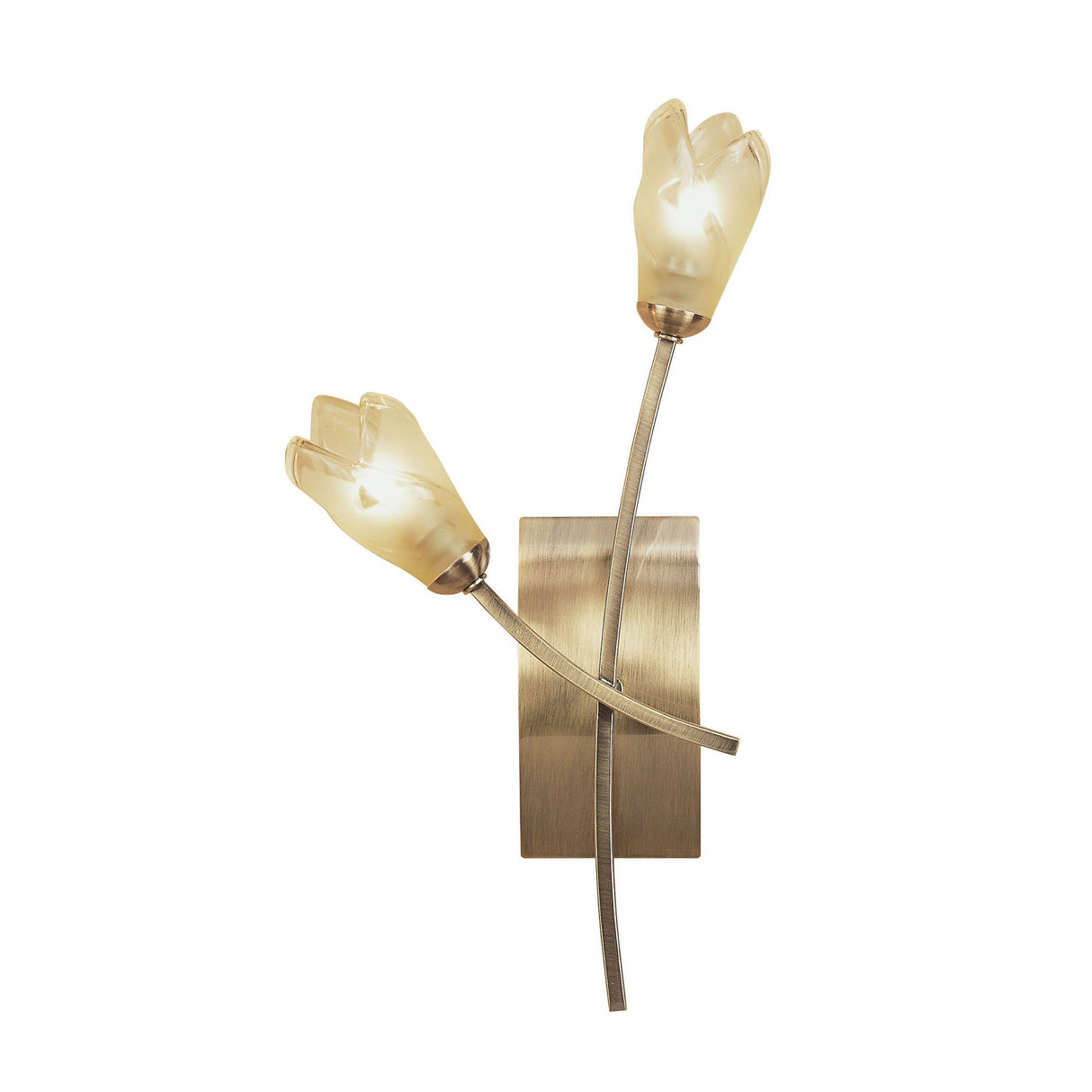 Pietra 2 Light Wall Light With Switch - Antique Brass