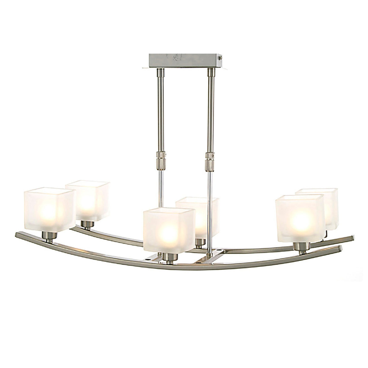 Pila 6 Light Suspension Light - Satin Nickel