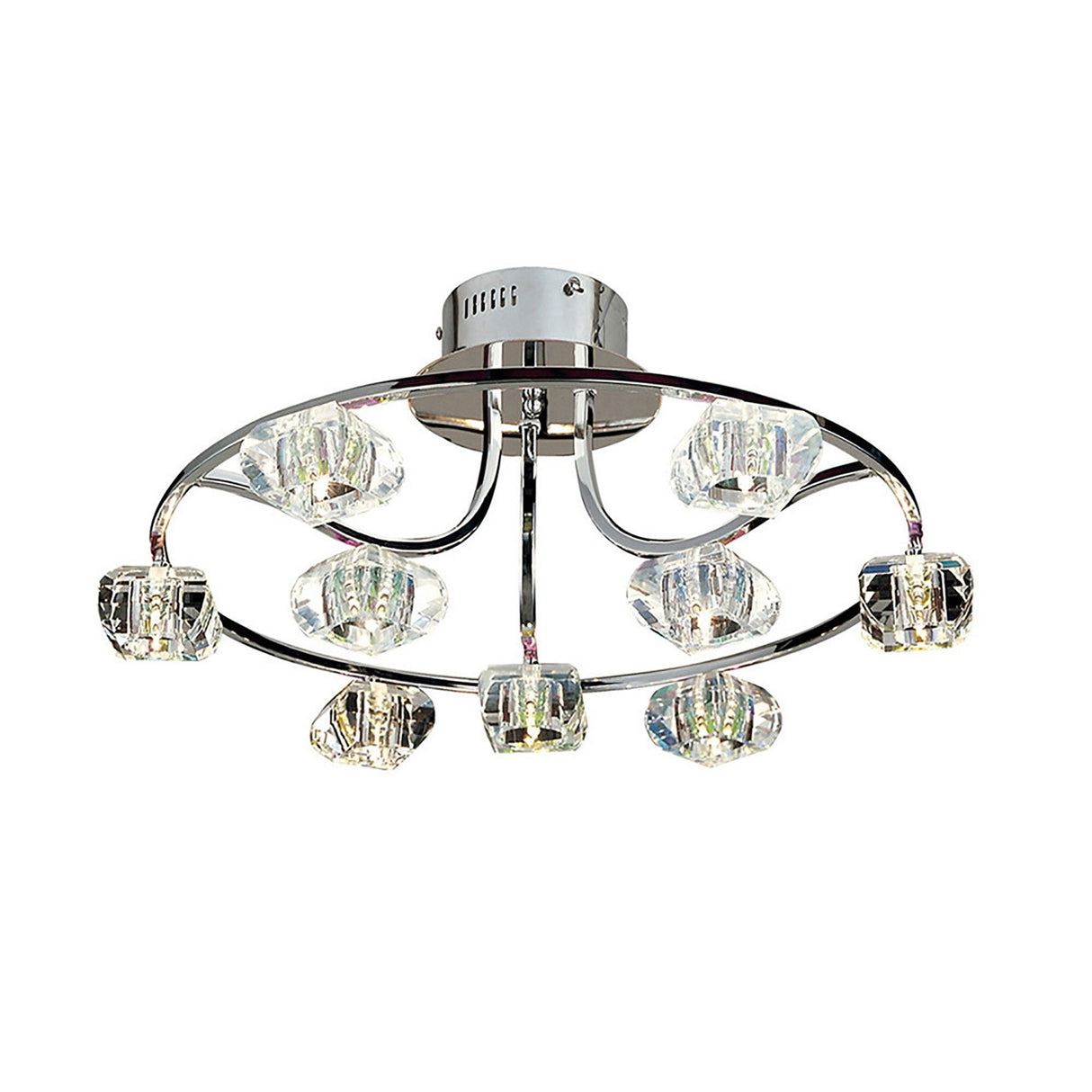 Polana 9 Light Semi-Flush Ceiling Light - Polished Chrome