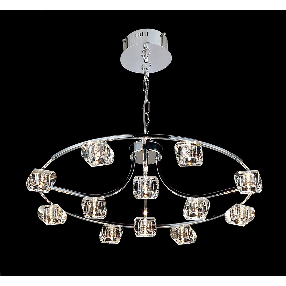Polana 70cm Round 12 Light Chandelier - Polished Chrome